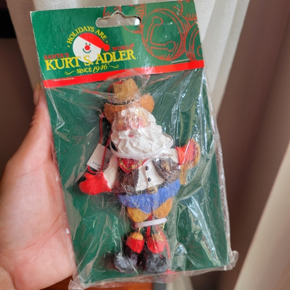 Santa's World Ornament Resin Small Loop Sheriff Cowboy New Sealed Bag Colorful